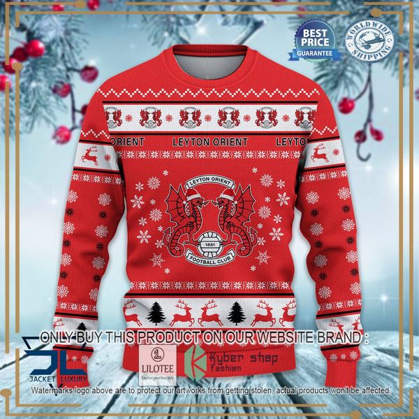 leyton orient red christmas sweater 2 19186