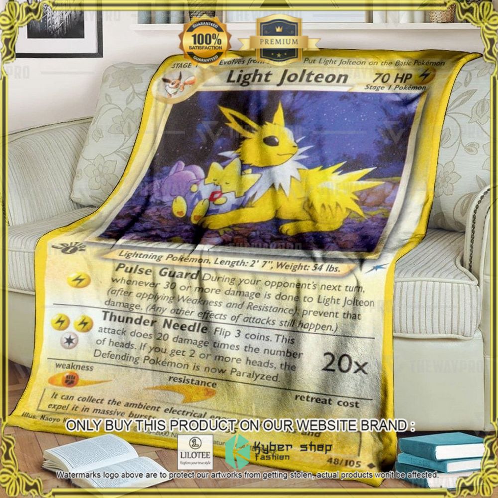 Light Jolteon 1st Edition Custom Pokemon Soft Blanket - LIMITED EDITION 7