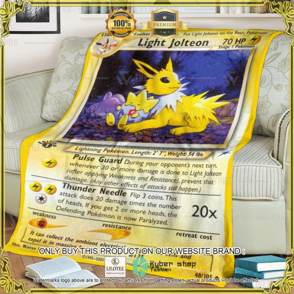 Light Jolteon Neo Destiny Custom Pokemon Soft Blanket - LIMITED EDITION 9