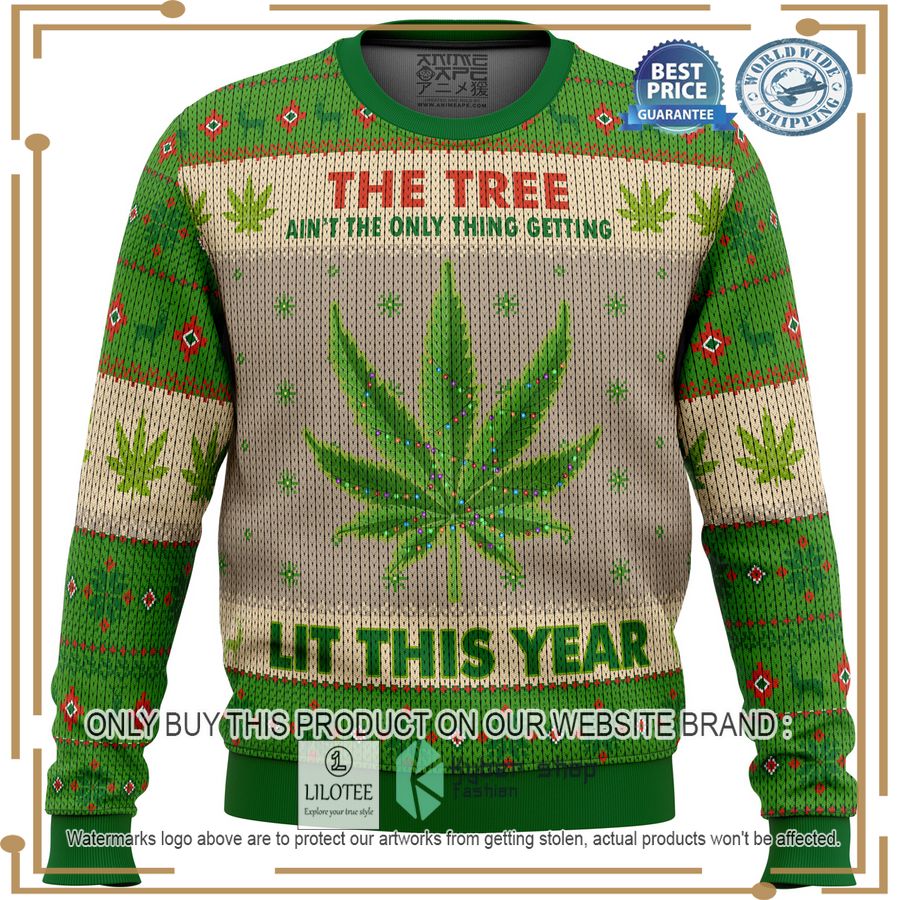 lit this year weed christmas sweater 1 32938