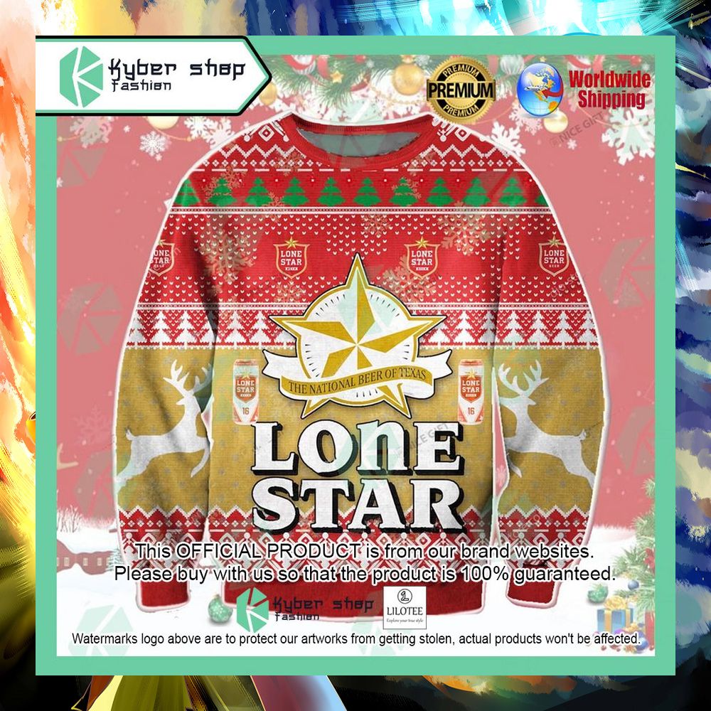 lone star the national beer of texas christmas sweater 1 845