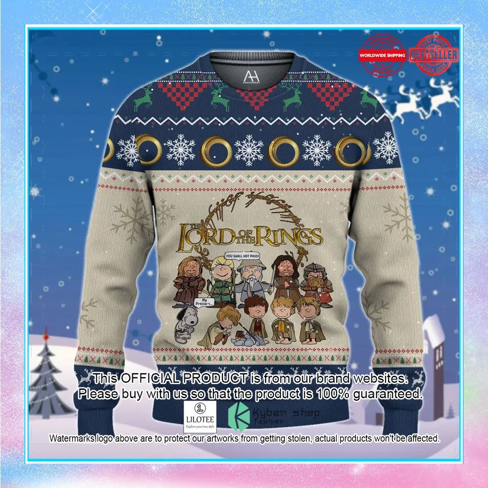 lord of the ring cartoon sweater christmas 1 733