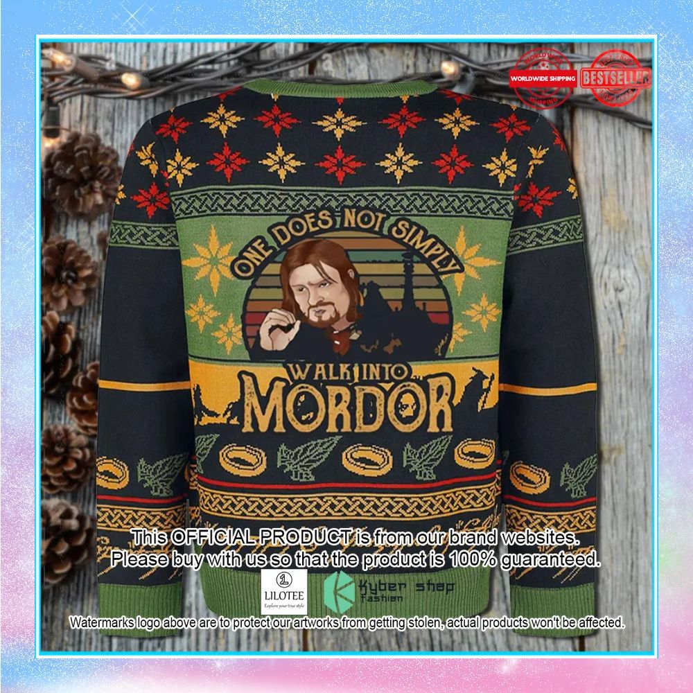 lord of the ring one does not simply walk into mordor sweater christmas 1 623