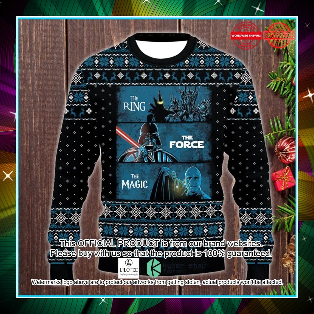 lord of the ring the ring the force the magic voldemort darth vader sweater christmas 1 945