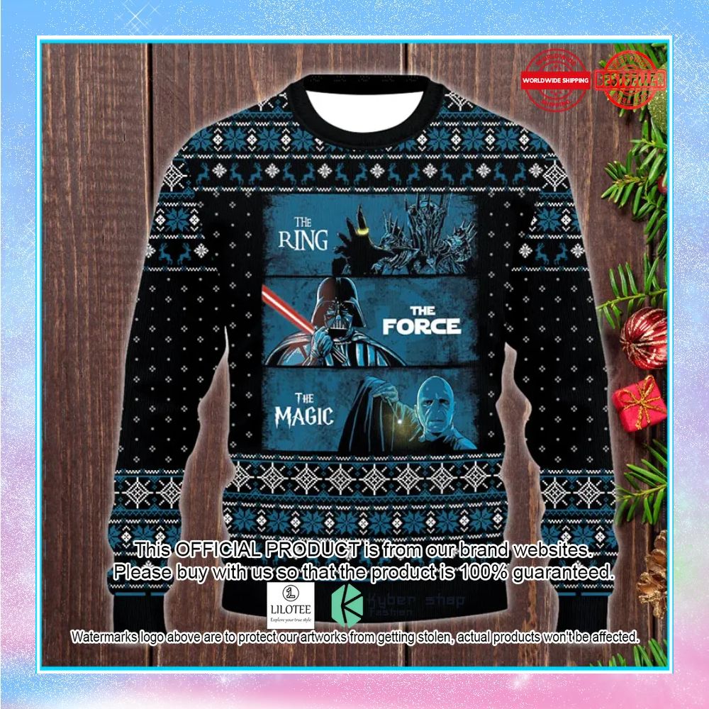 lord of the ring the ring the force the magic voldemort darth vader sweater christmas 1 990