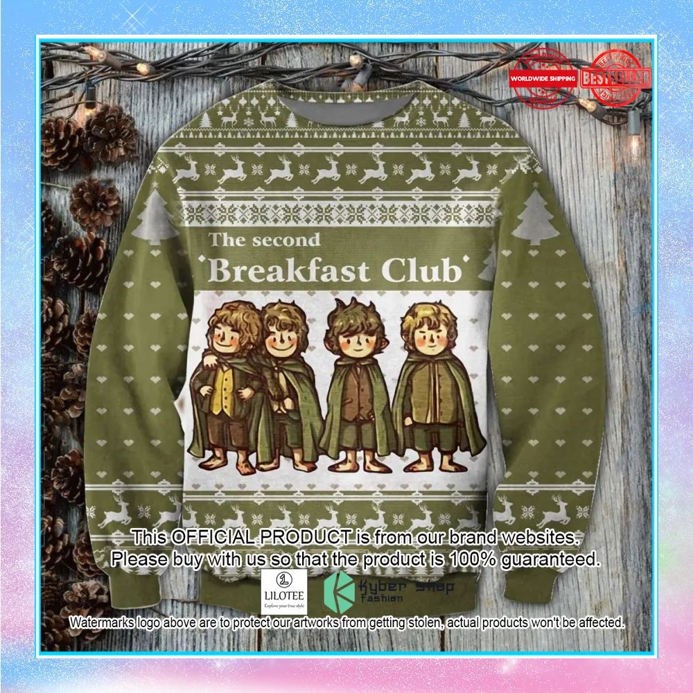 lord of the ring the second breakfast club green sweater christmas 1 621