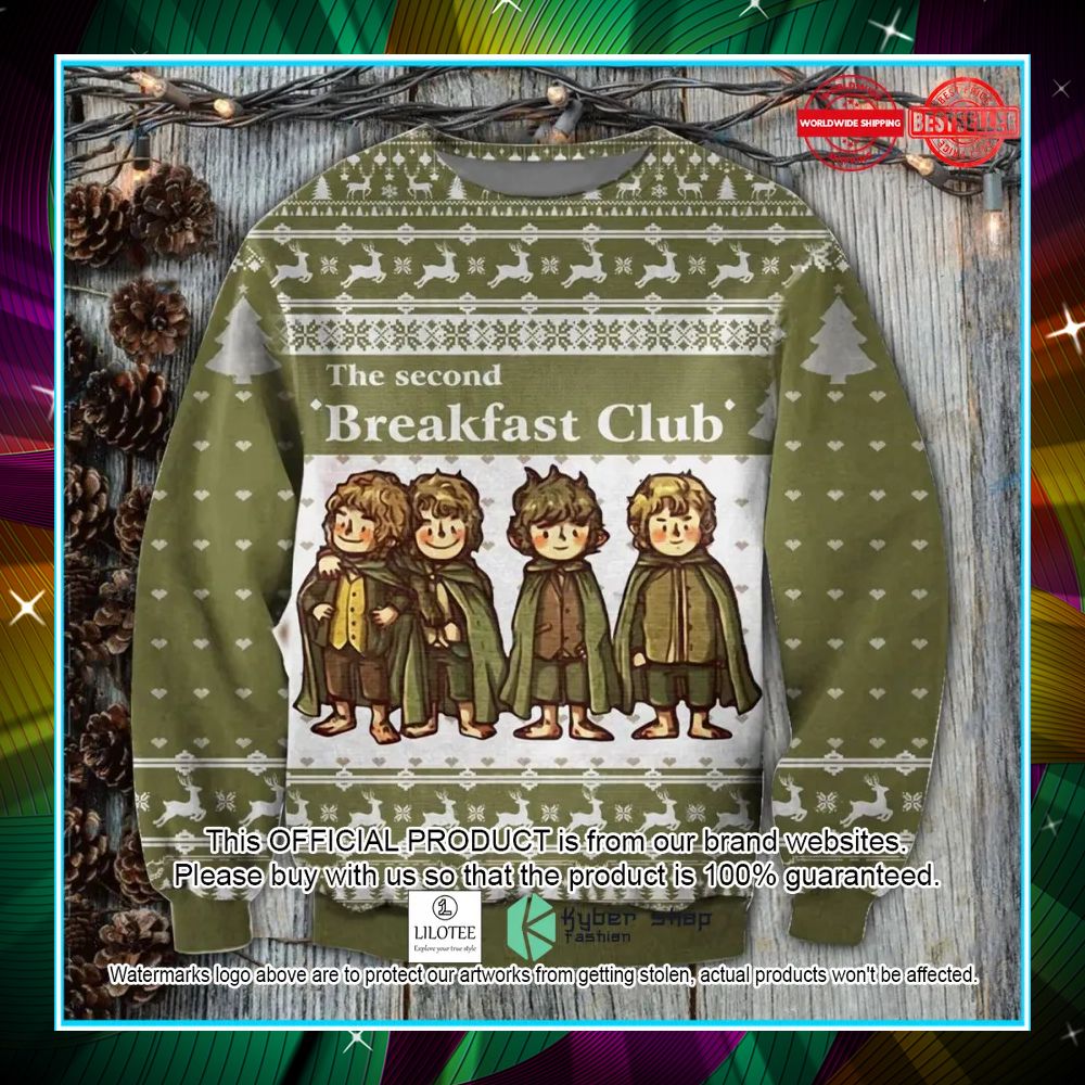 lord of the ring the second breakfast club green sweater christmas 1 660
