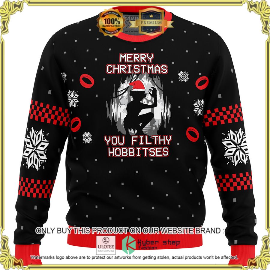 lord of the rings filthy hobitses christmas sweater 1 76553