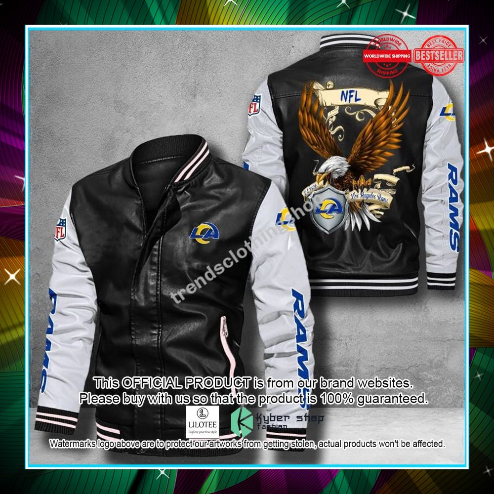los angeles rams nfl eagle leather bomber jacket 1 507