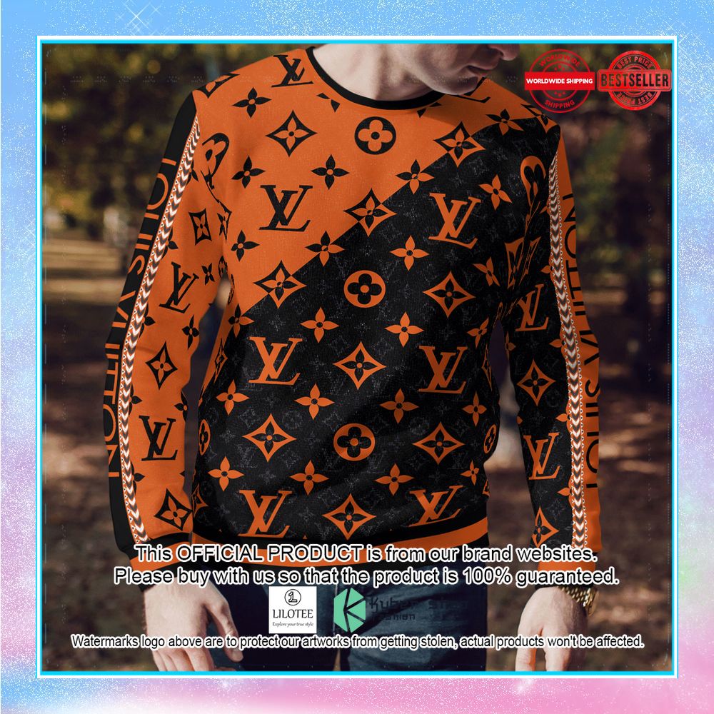 louis vuitton black orange sweater leggings 2 142
