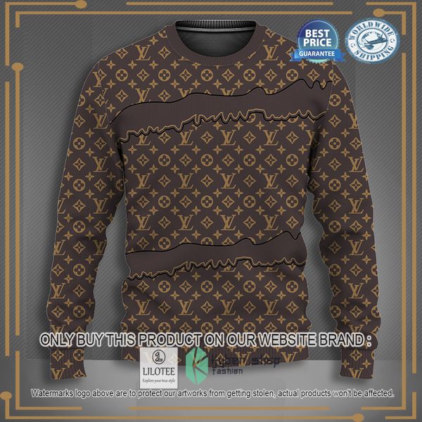 louis vuitton brown christmas sweater 1 61230
