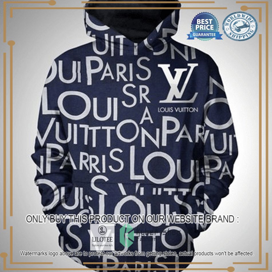 louis vuitton lv letter navy hoodie 1 81237