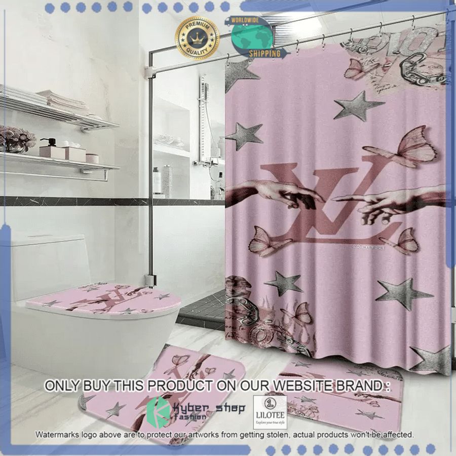 louis vuitton pink butterfly bathroom set 1 35104