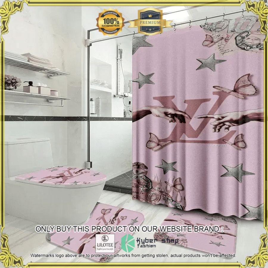 louis vuitton pink butterfly bathroom set 1 36408