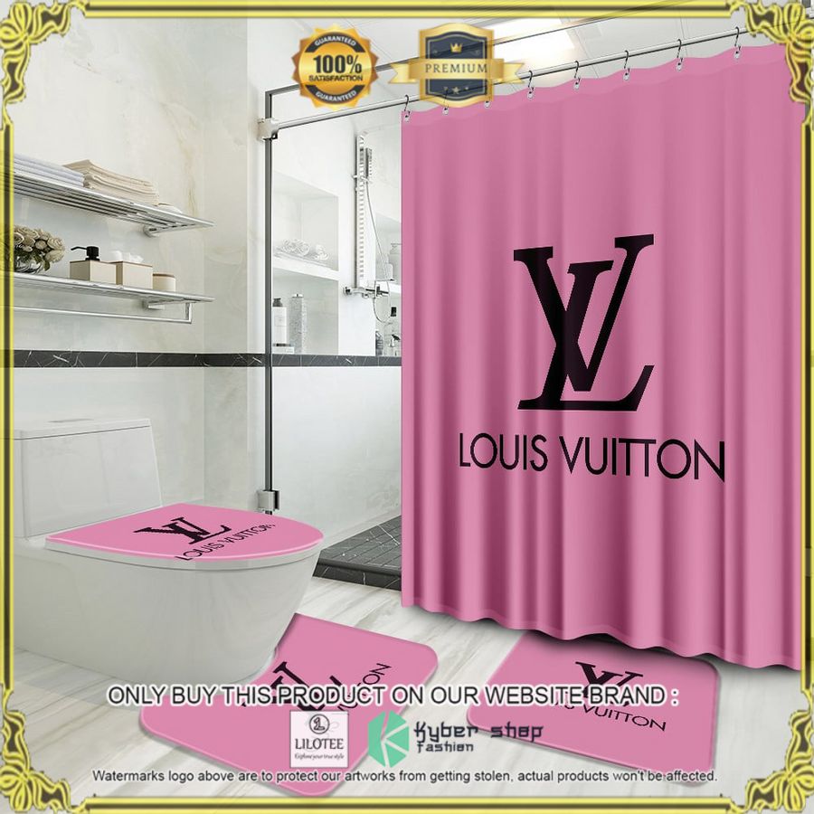 louis vuitton pink color bathroom set 1 40193