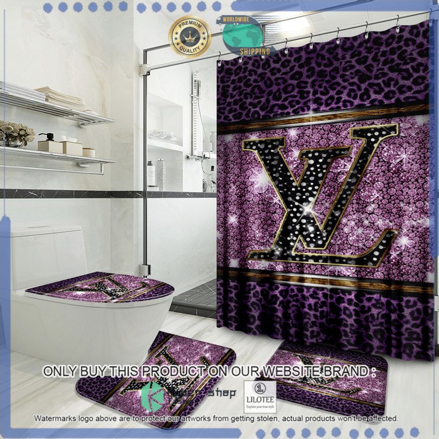 louis vuitton purple color bathroom set 1 83117