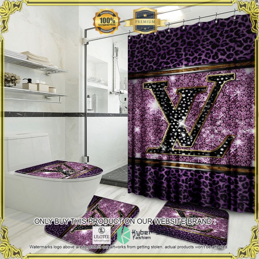 louis vuitton purple color bathroom set 1 94206