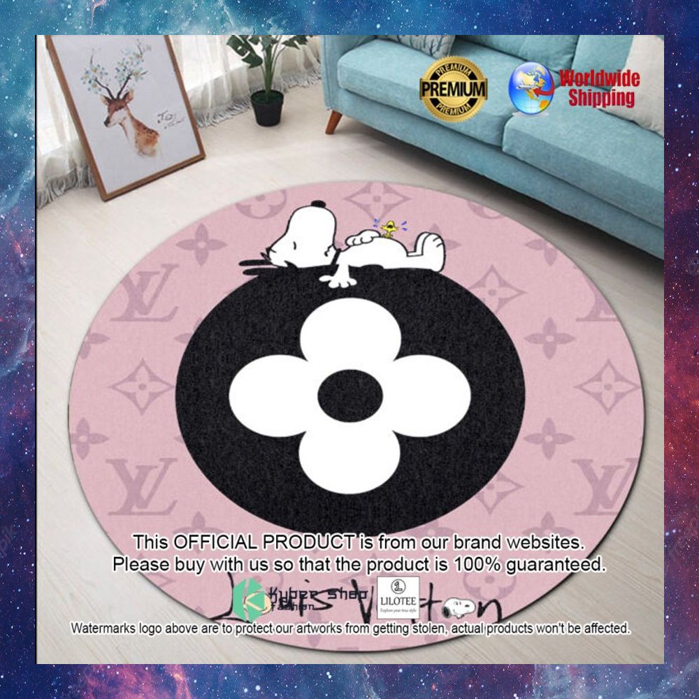 louis vuitton snoopy and woodstock round rug 1 294