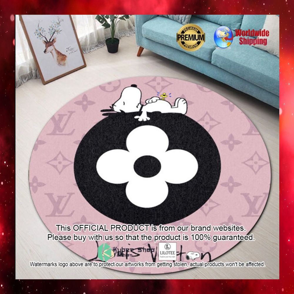 louis vuitton snoopy and woodstock round rug 1 692