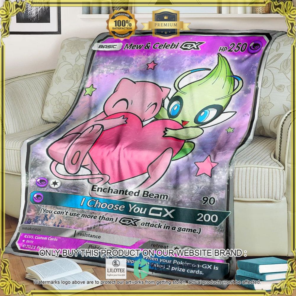 Love Mew and Celebi GX! Custom Pokemon Soft Blanket - LIMITED EDITION 9
