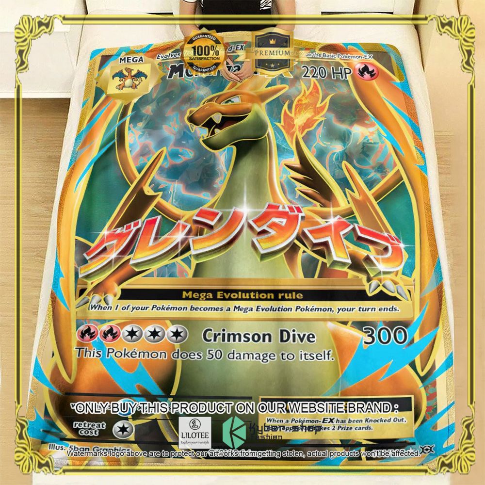 M Charizard-EX Evolutions Anime Pokemon Blanket - LIMITED EDITION 3 M Charizard-EX Evolutions Anime Pokemon Blanket - LIMITED EDITION - Image 3