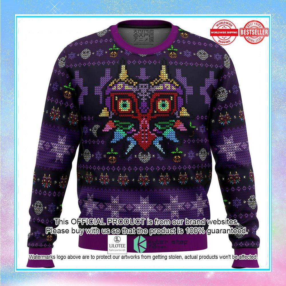 majoras mask seamless pattern legend of zelda sweater 1 148