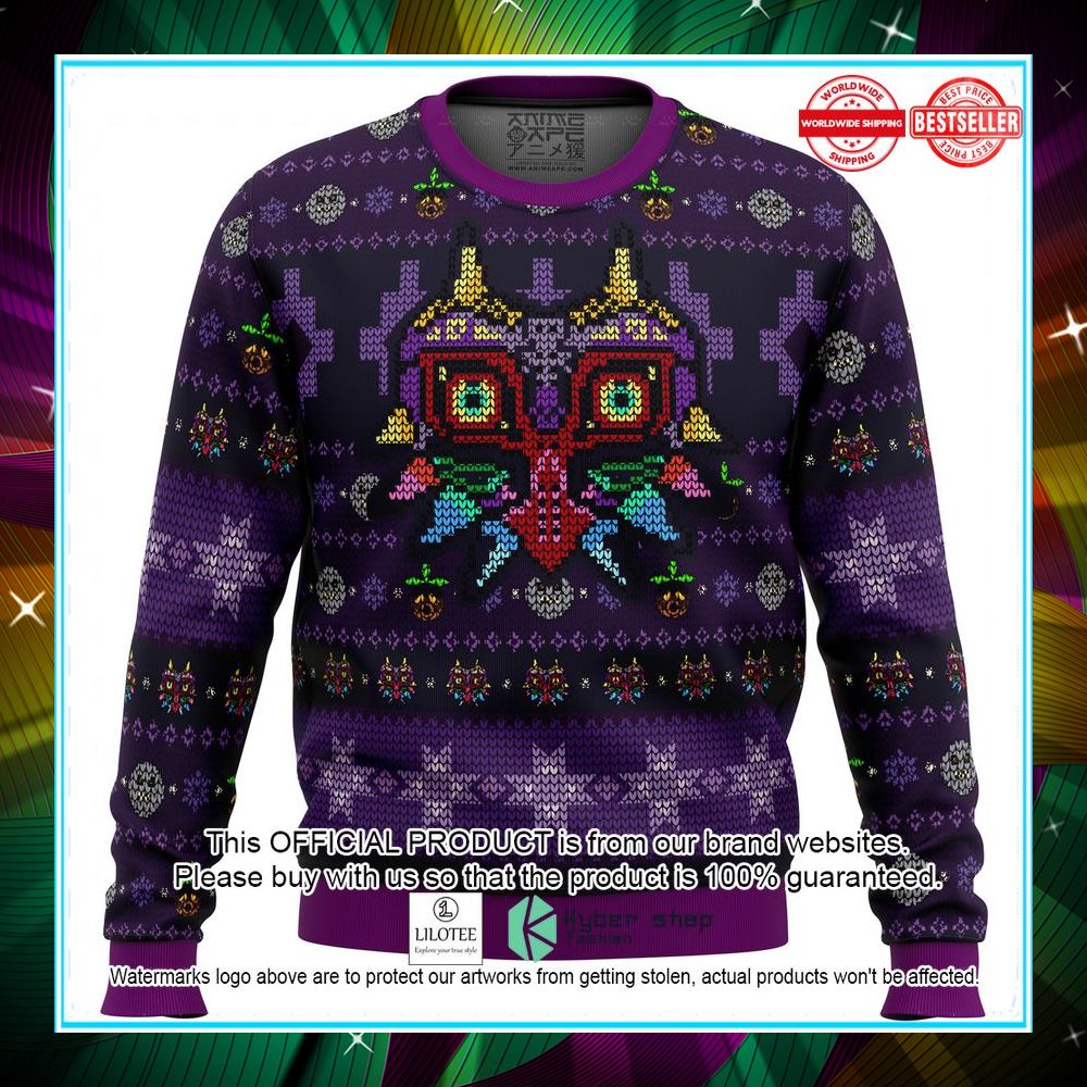 majoras mask seamless pattern legend of zelda sweater 1 758