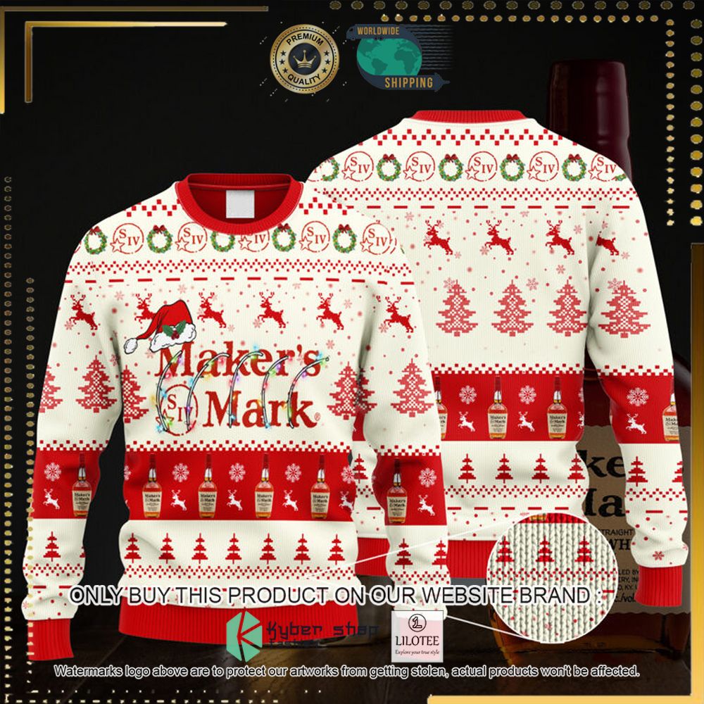 makers mark santa hat knitted christmas sweater 1 18693