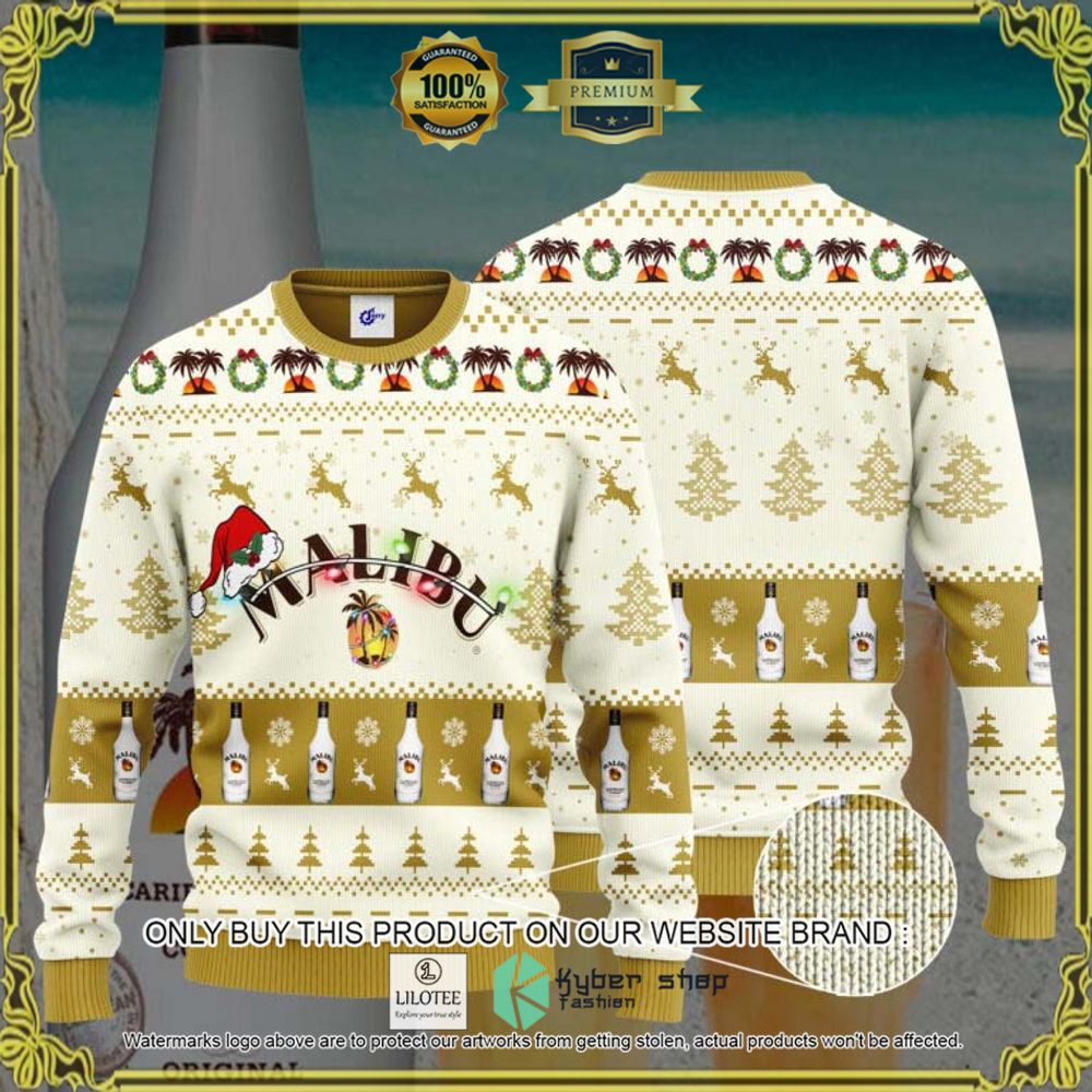 malibu rum santa hat knitted christmas sweater 1 25703