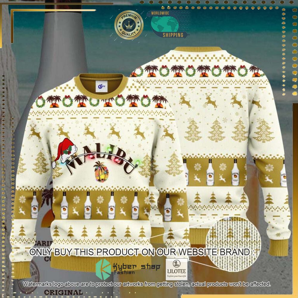 malibu rum santa hat knitted christmas sweater 1 94157