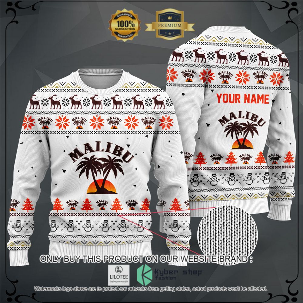 malibu your name white christmas sweater hoodie sweater 1 36581
