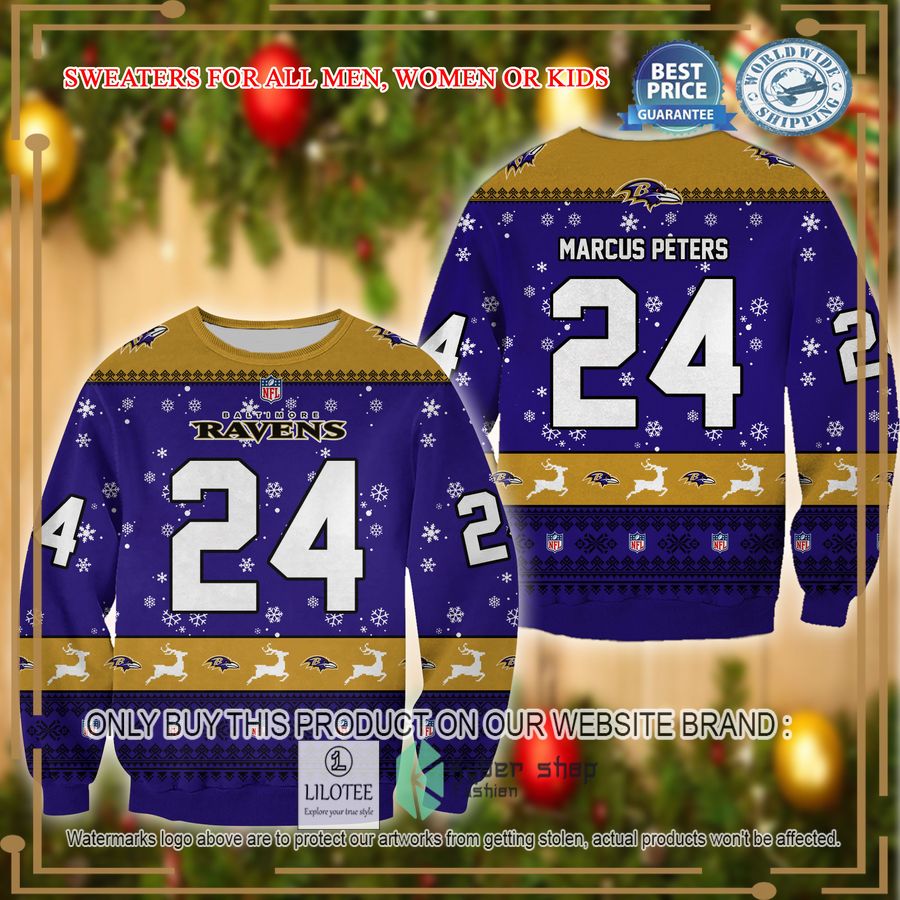 marcus peters baltimore ravens christmas sweater 1 5440