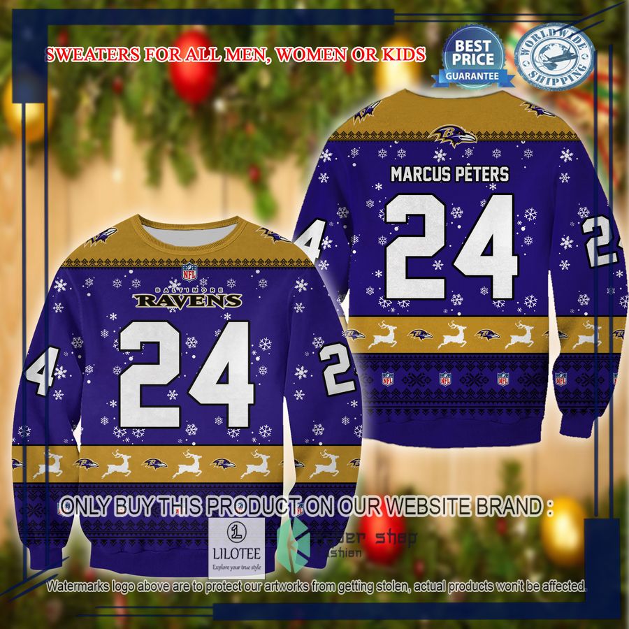 marcus peters baltimore ravens christmas sweater 1 86709