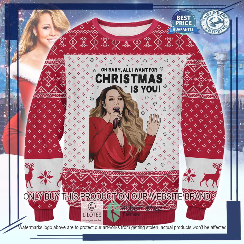 mariah carey all i want christmas is you ugly christmas sweater 1 3339