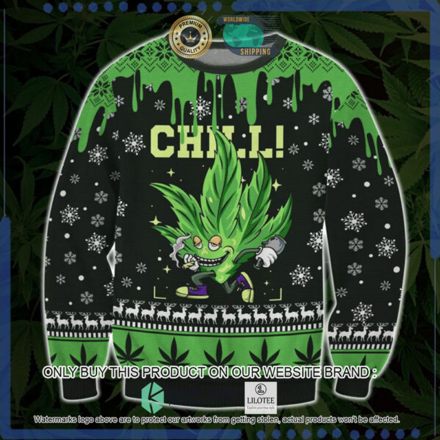 marijuana chill christmas sweater 1 8664