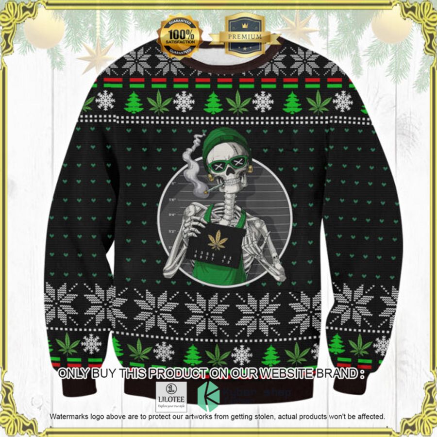 marijuana chill skull christmas sweater 1 69284