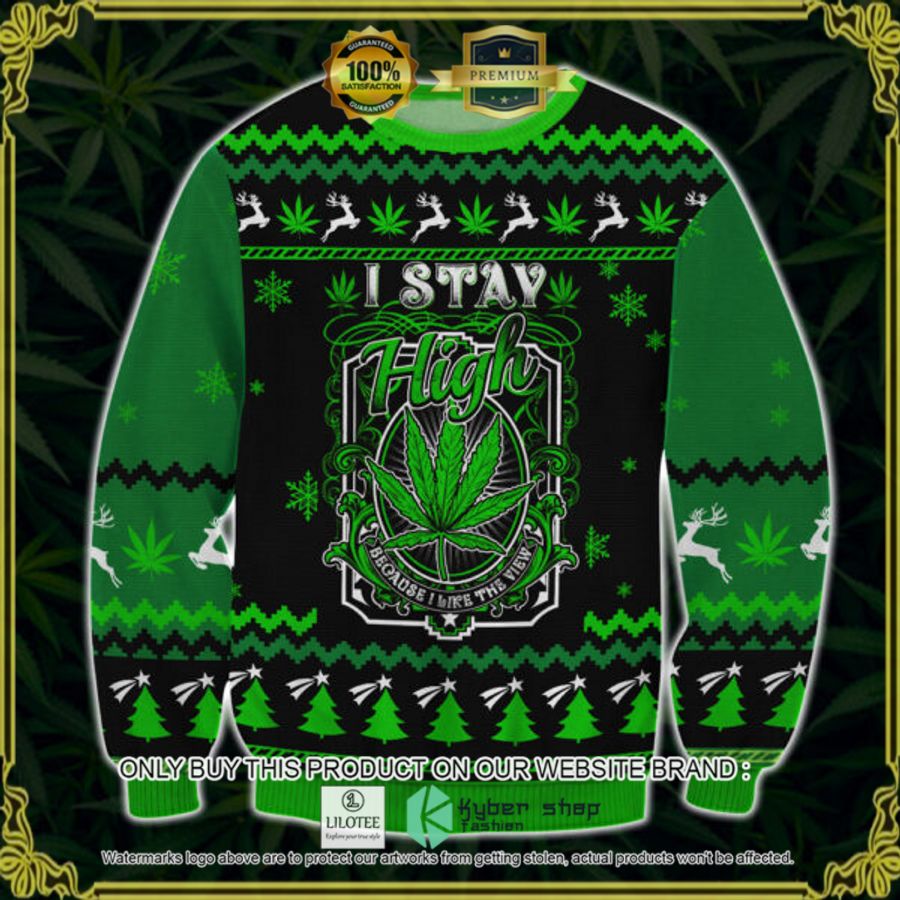 marijuana i stay high christmas sweater 1 96353