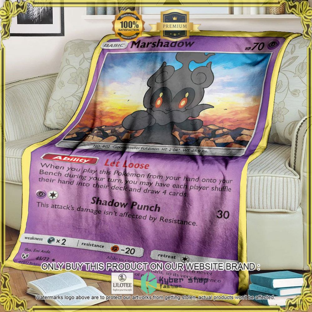 Marshadow Shining Legends Custom Pokemon Soft Blanket - LIMITED EDITION 9