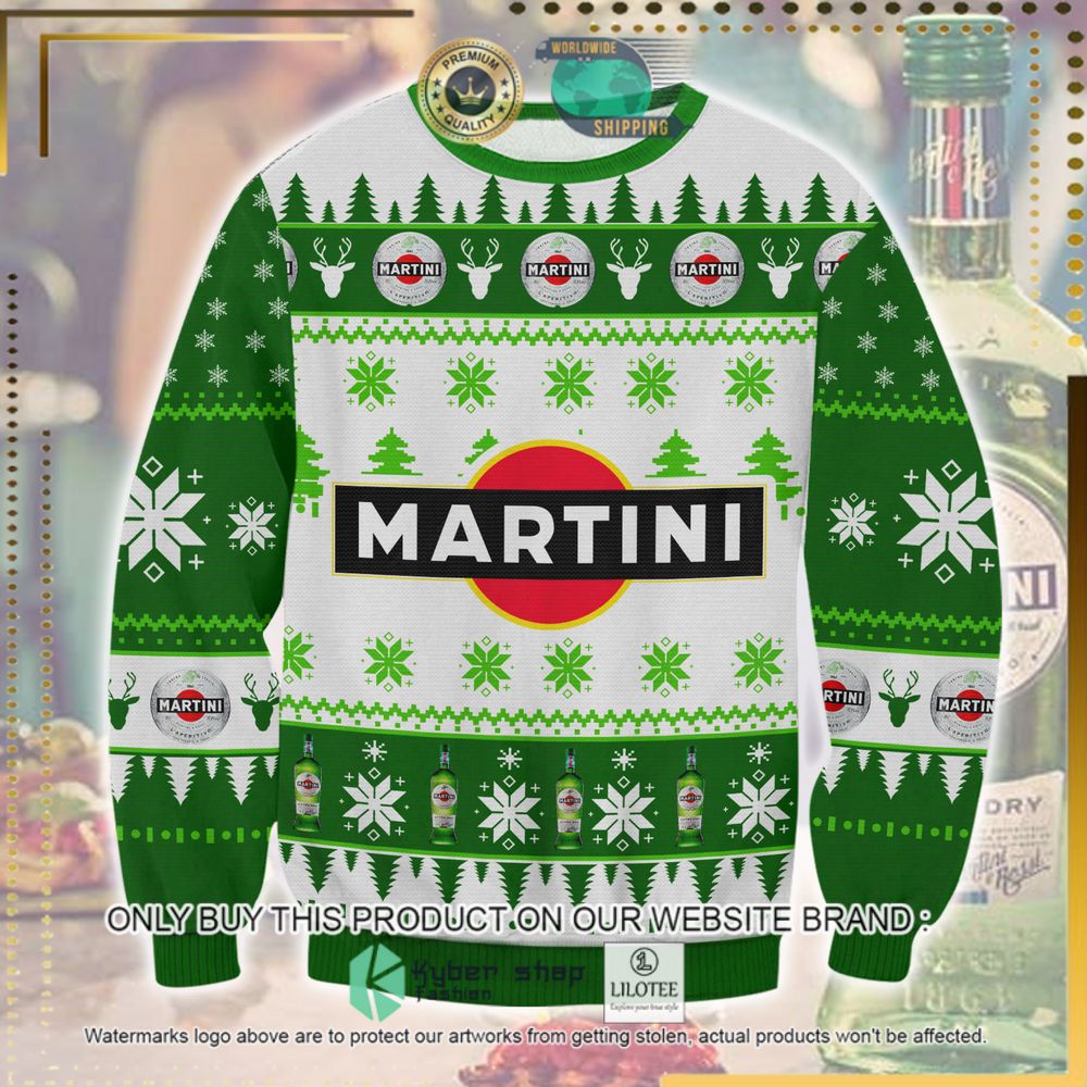 martini extra dry white green ugly sweater 1 30585