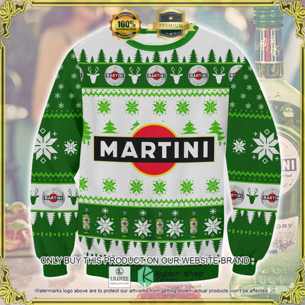 martini extra dry white green ugly sweater 1 5017