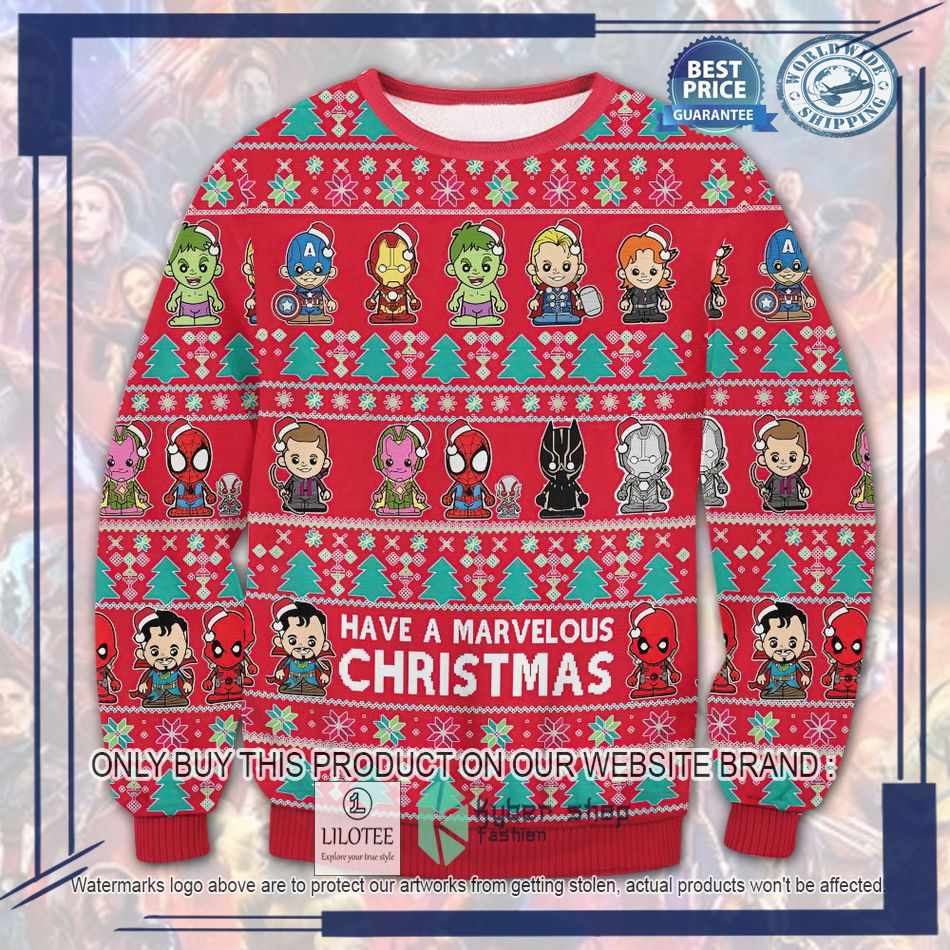 marvel have a marvelous christmas ugly christmas sweater 1 48396