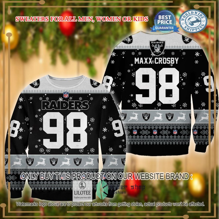 maxx crosby las vegas raiders christmas sweater 1 36186