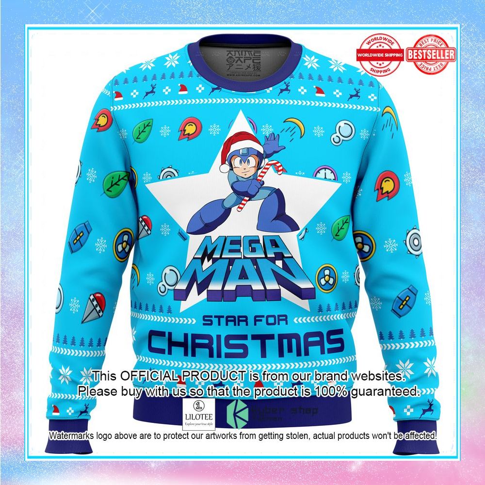 mega man mega christmas christmas sweater 1 843