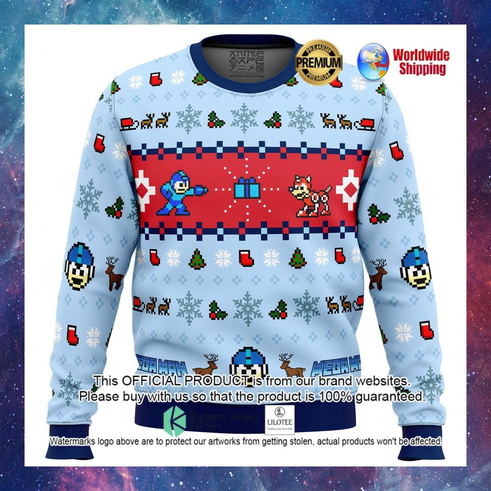 mega man mega holiday christmas sweater 1 320