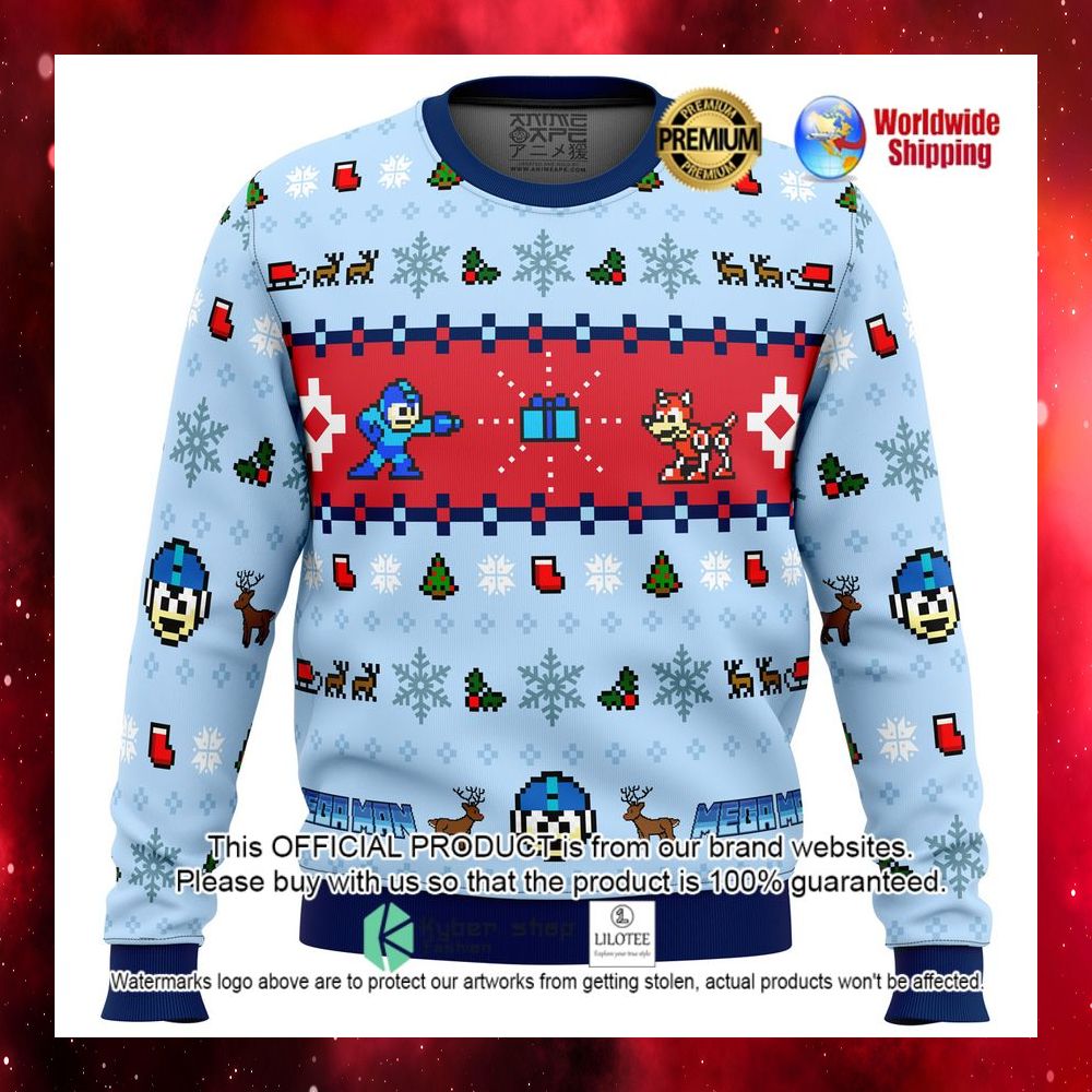 mega man mega holiday christmas sweater 1 972