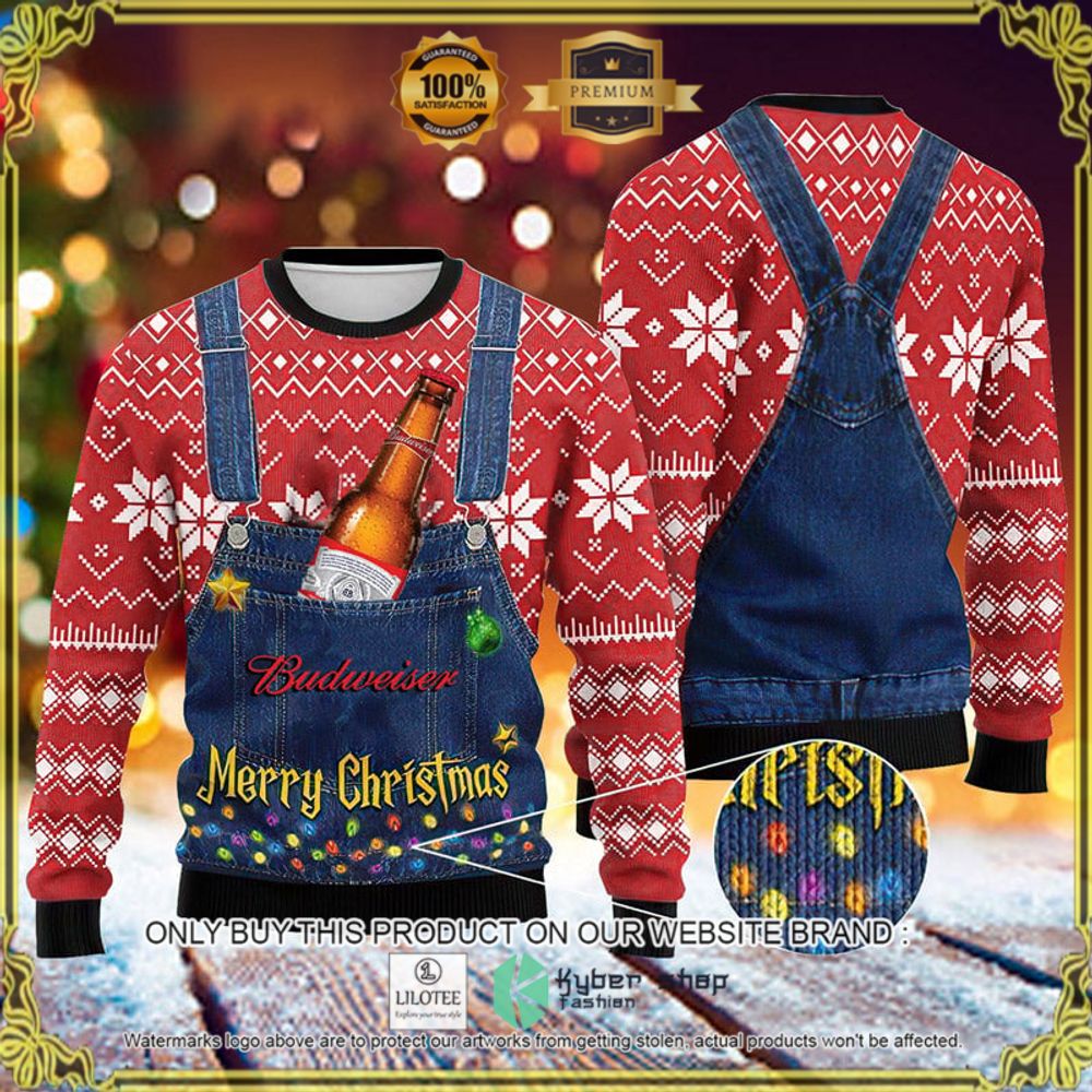merry christmas budweiser beer christmas sweater 1 58969