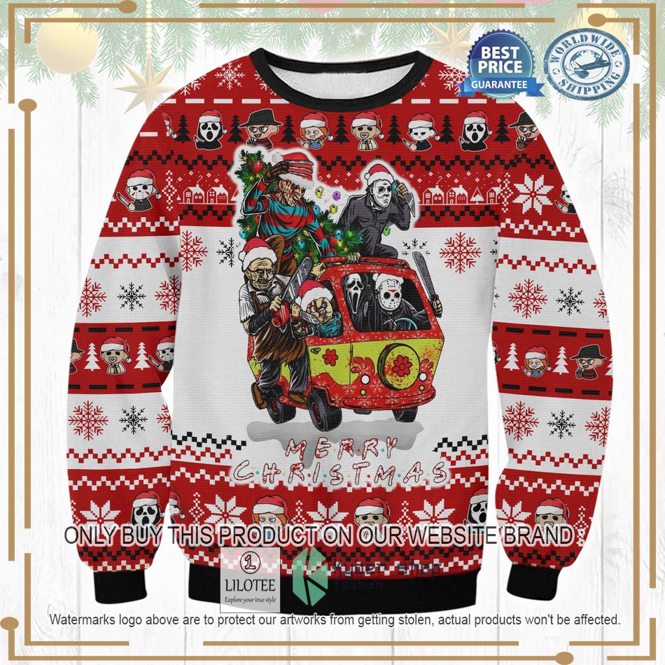 merry christmas horror movies ugly christmas sweater 1 6871