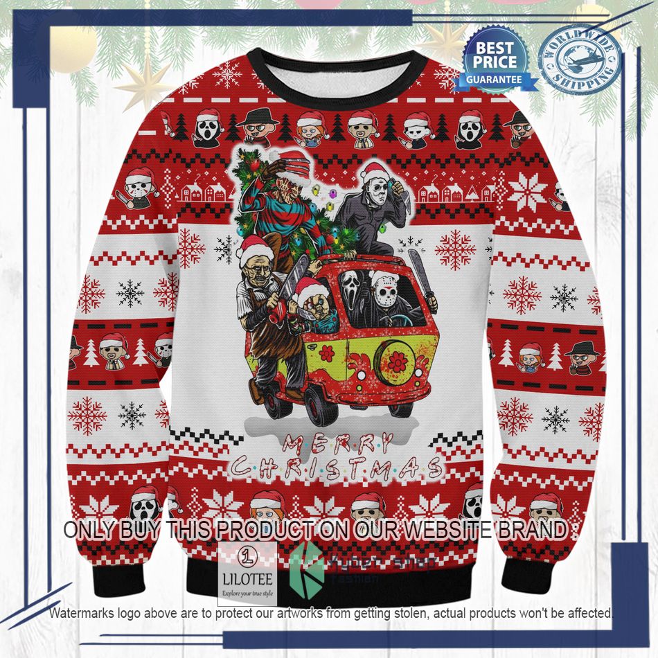 merry christmas horror movies ugly christmas sweater 1 77638