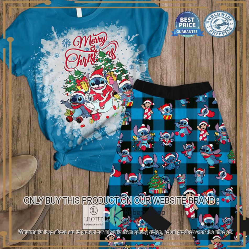 Merry Christmas Stitch blue Pajamas Set - LIMITED EDITION 7