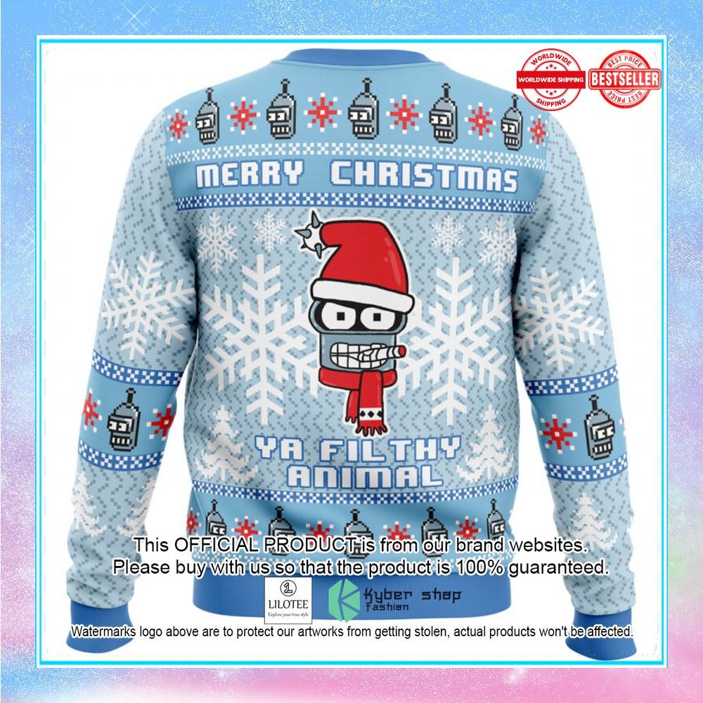 merry christmas ya filthy animal futurama sweater christmas 2 357